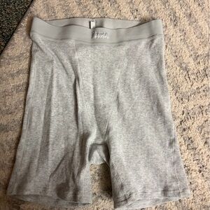 Skims Grey Ribbed Boxers